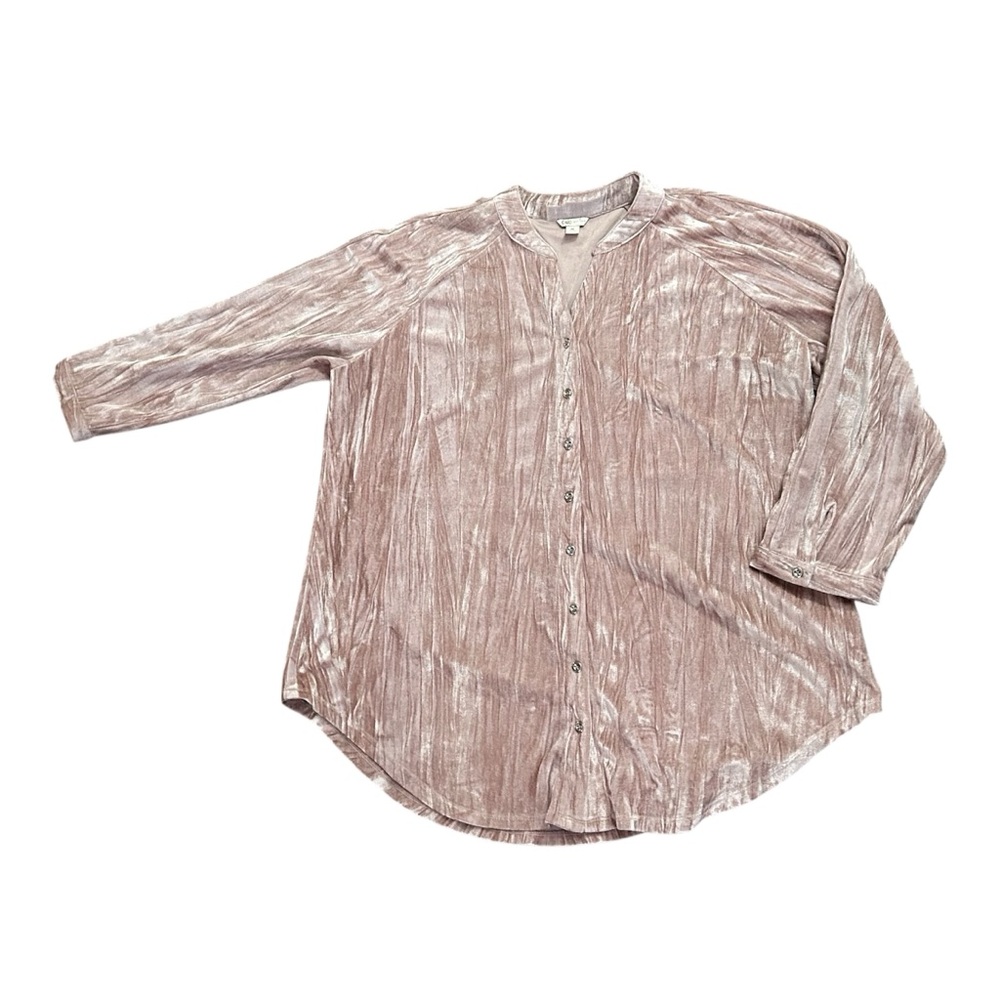 Cato Crushed Velvet Textured Blouse - Size XL